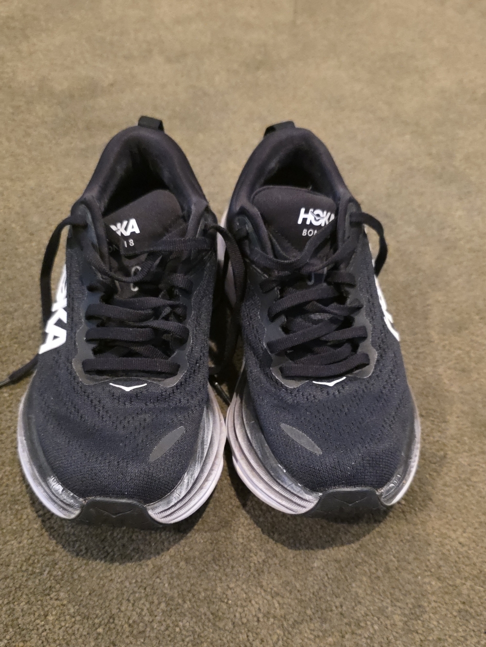 Hoka Black and White Women's Running Sneakers size 5